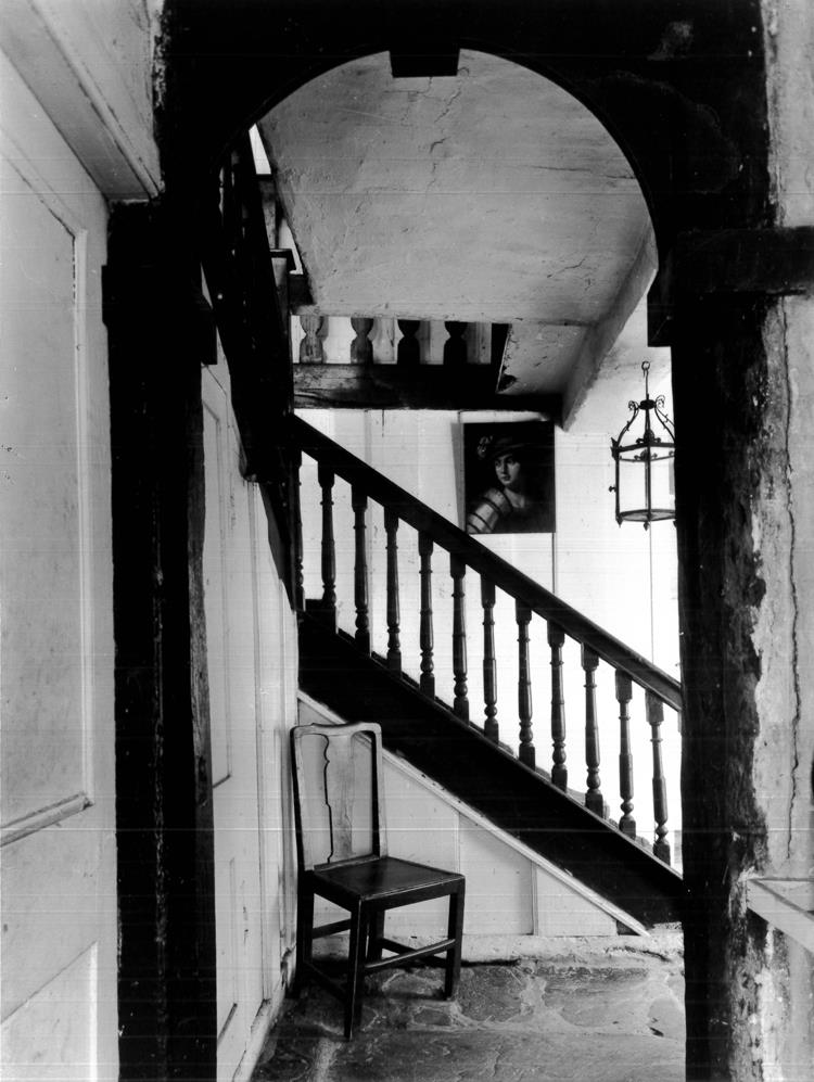 Stairs inside Plas Brondanw, for Country Life, 1930.